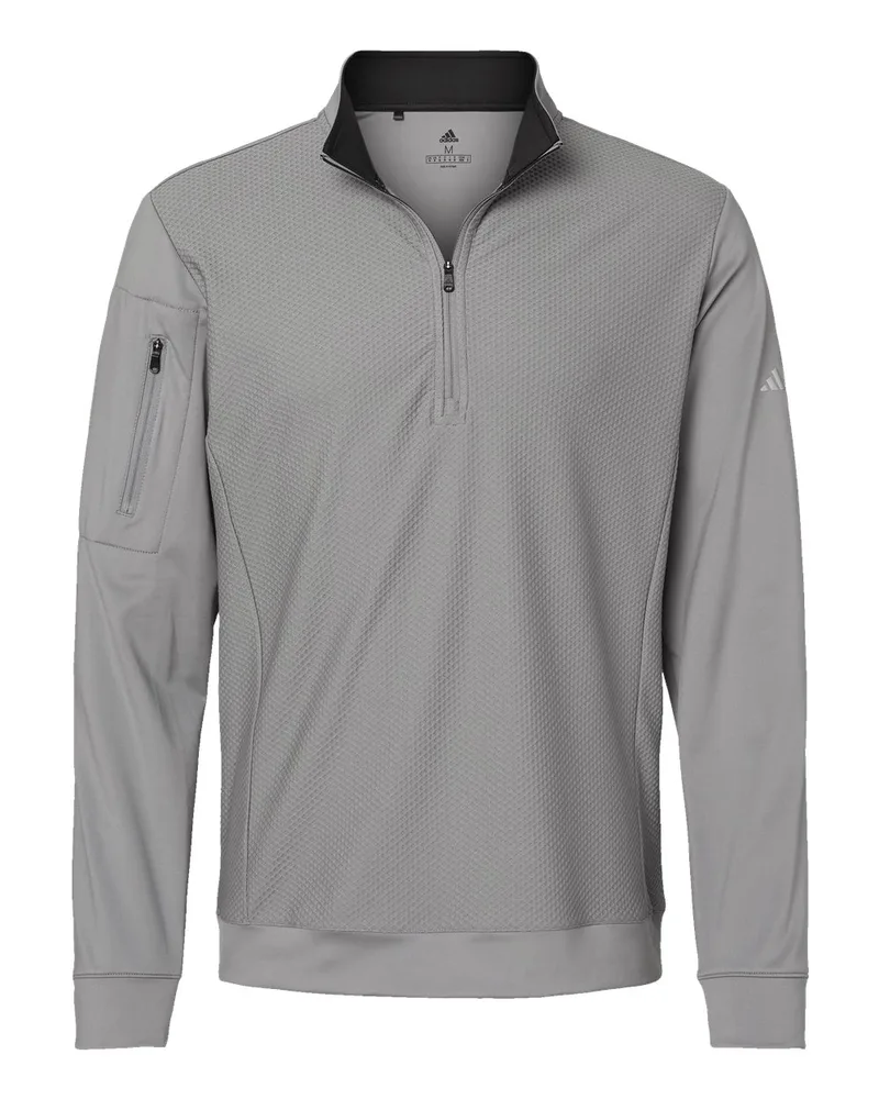 Adidas® Performance Texture Quarter-Zip Pullover Shirt view 4