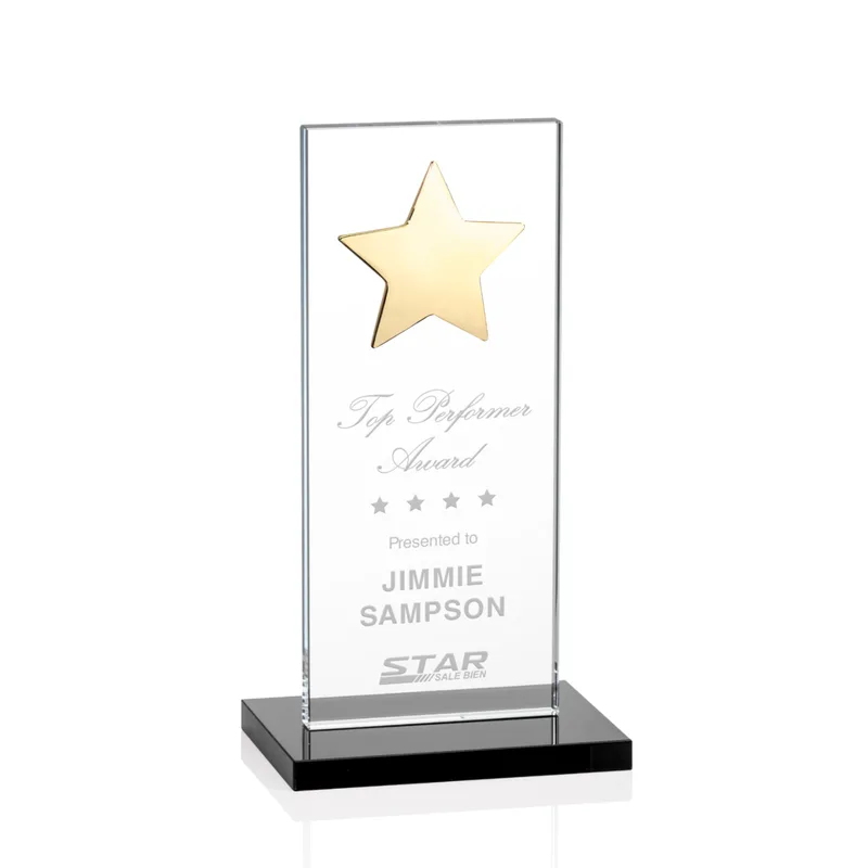 Gold Star, Black, 3" x 7" x 0.375"