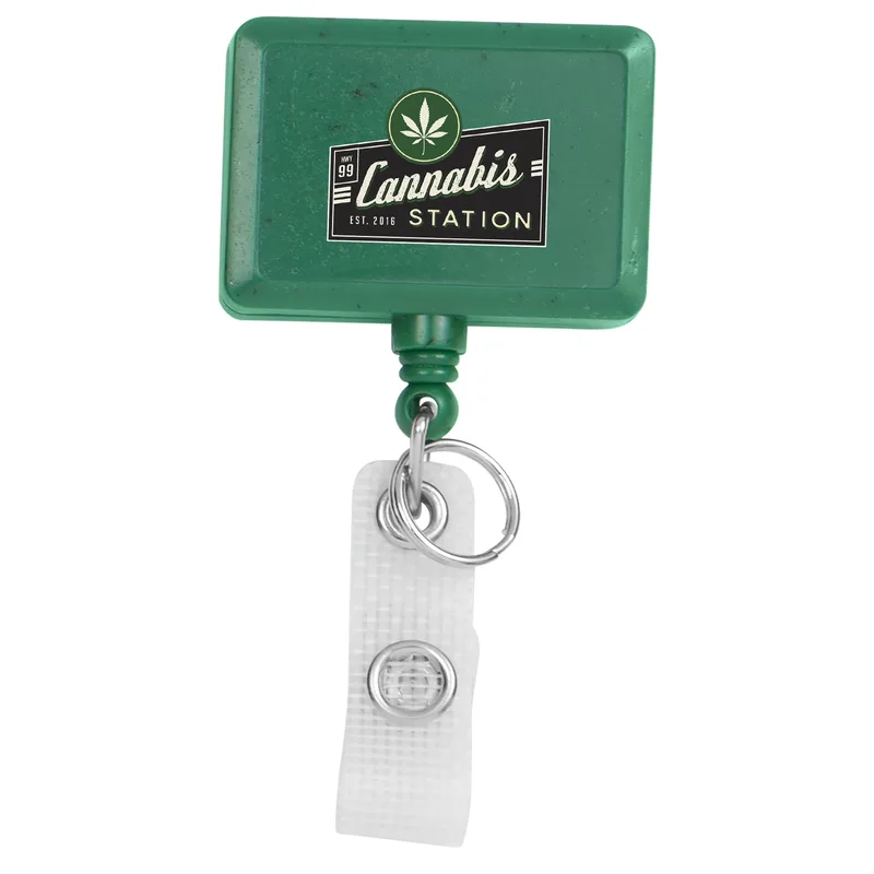 Hemp Jumbo Rectangle Retractable Badge Reel view 6
