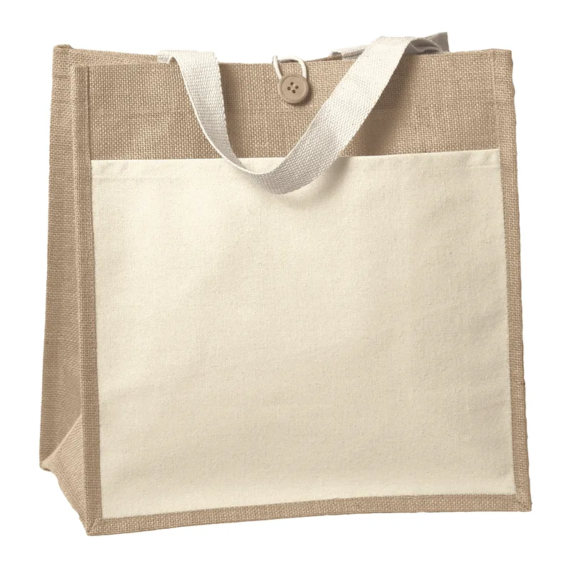 Izzy™ - Jute Tote - ColorVista (14" x 8" x 14") view 2