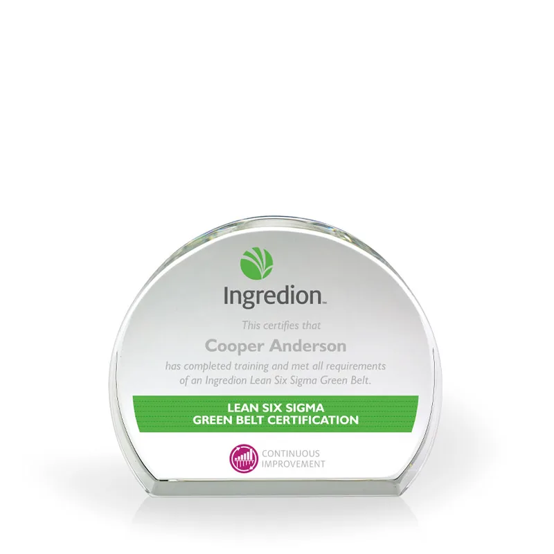 Piper Upright Clear Crystal Award, UV Printed