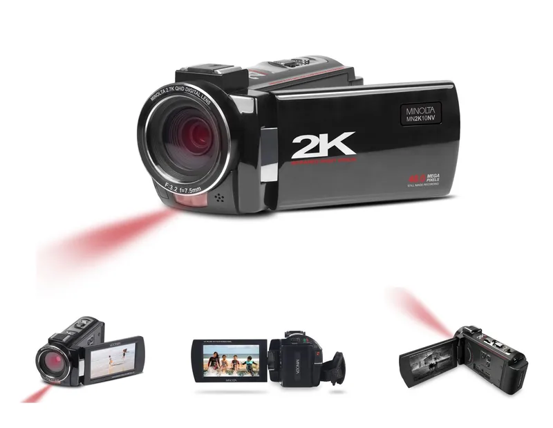 Minolta 2.7K Quad Hd Camcorder W/ Night Vision