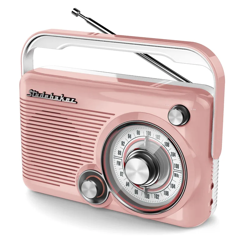 Studebaker Portable Rose Gold AM/FM Analog Radio