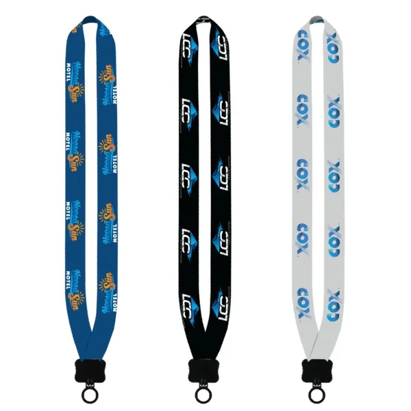 1" Dye-Sublimated Lanyard with Plastic Clamshell & O-Ring view 2
