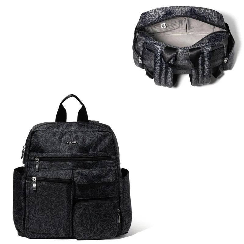 Baggallini® Modern Excursion Backpack - Midnight Blossom Black