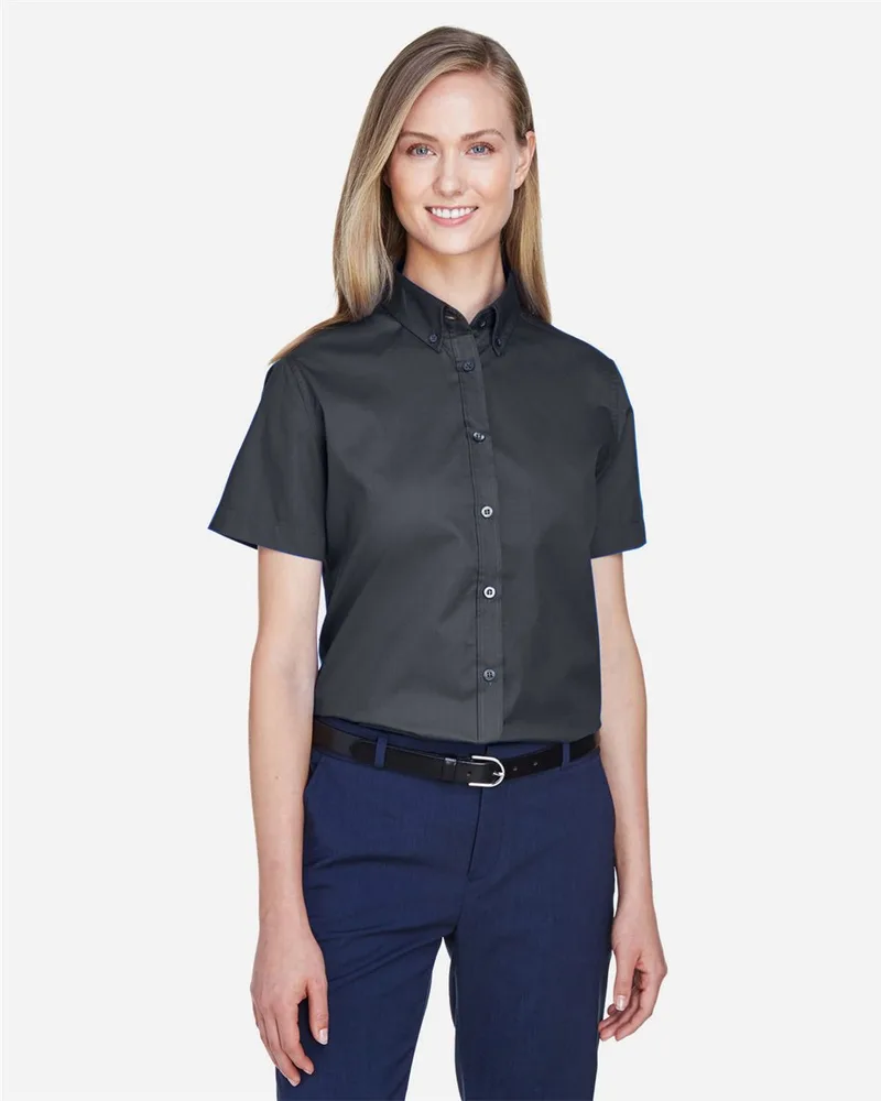 CORE365™ Women's Optimum Short Sleeve Twill Shirt view 2
