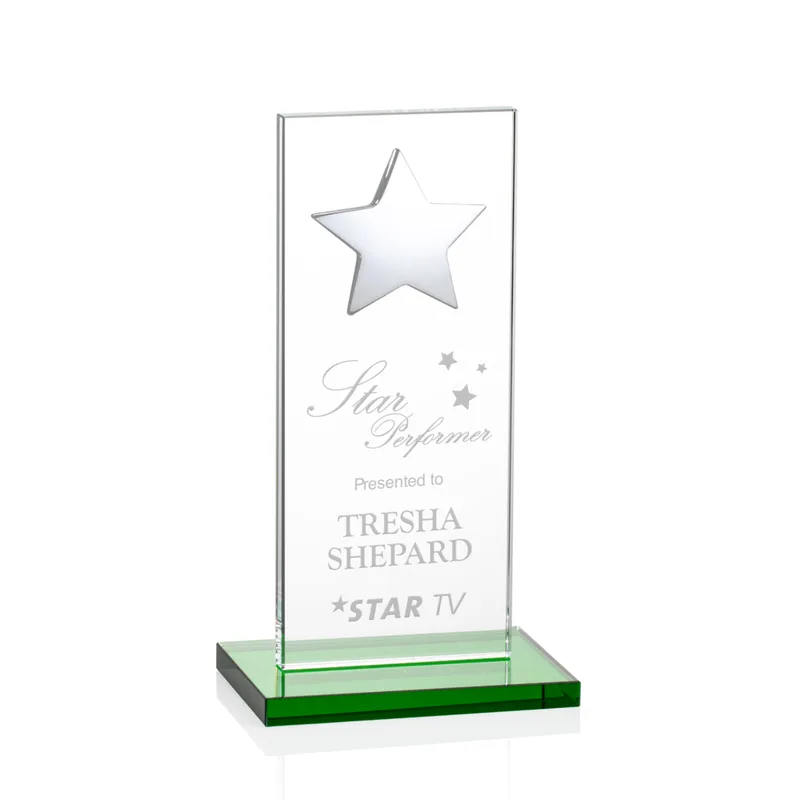 Silver Star, Green, 3" x 7" x 0.375"