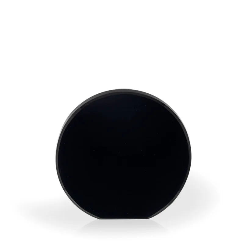 Brielle Black Crystal Beveled Circle with Flat Bottom, Large view 2