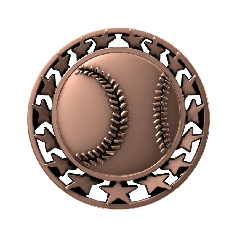 Antique Baseball Star Medal (2-1/2") view 4
