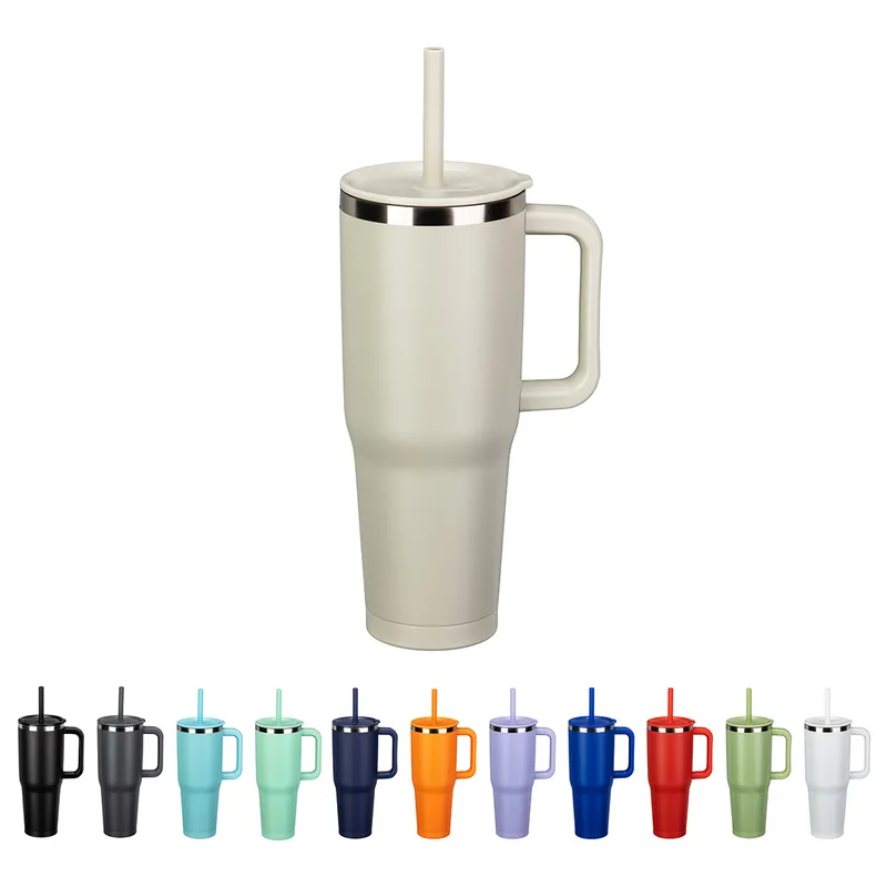SENSO® Summit 40 oz Insulated Stainless Steel Travel Mug with Press-In Str view 2