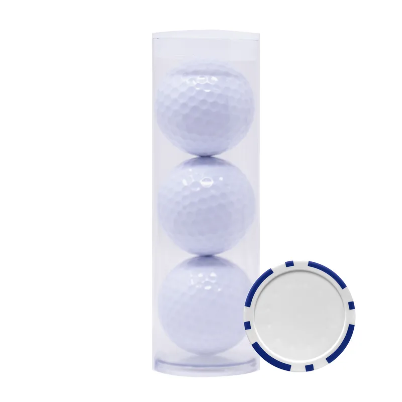 Golf Balls Tube with Poker Chip Ball Marker view 2