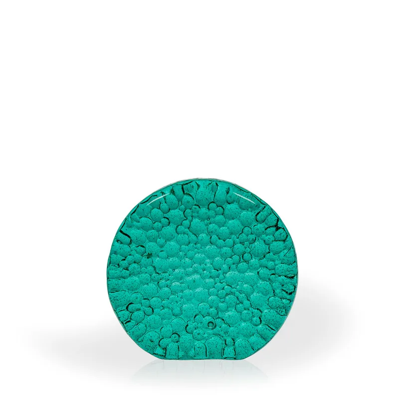 Sardinia Raindrop Teal Recycled Glass Award, 3.5" view 2