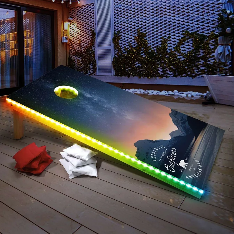 Nighttime Cornhole with Bean Bags view 3