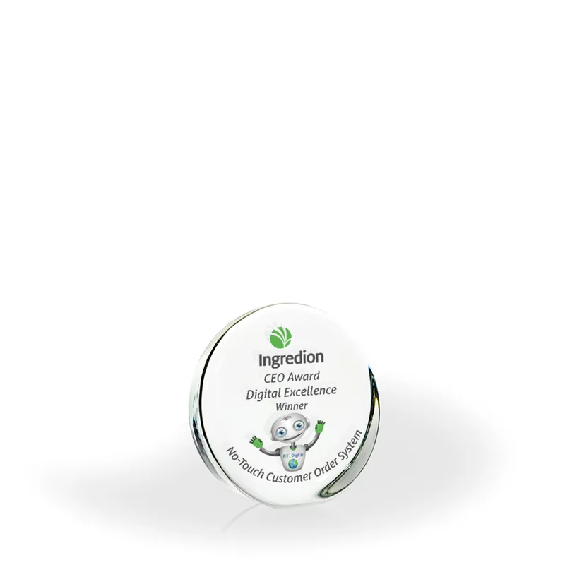 Ella Clear Glass Circle Award - UV Print