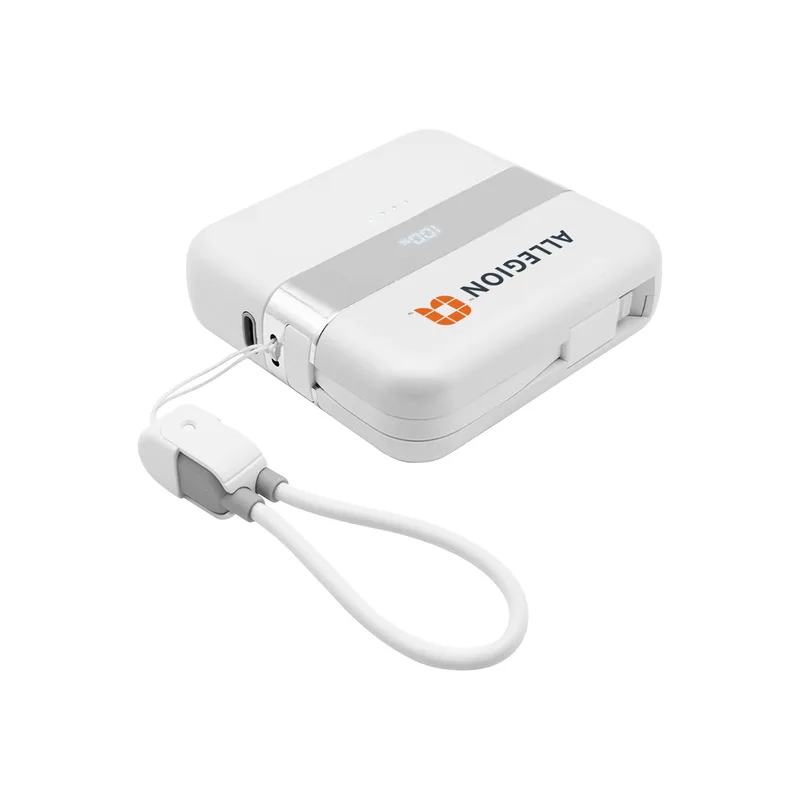 Gemini Two Piece Shareable 10,000 mAh Power Bank with Charging Cable Loop