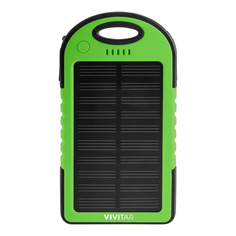 Vivitar® Green 4000mAh Solar & Waterproof Rechargeable Powerbank