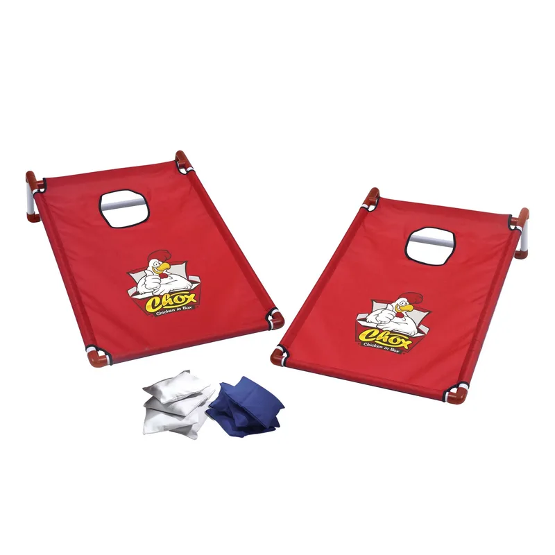 Portable Cornhole, 4 Royal & White Bean Bags view 7