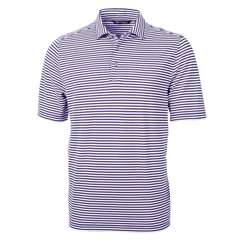 Cutter & Buck Virtue Eco Pique Stripe Recycled Mens Big and Tall Polo view 4