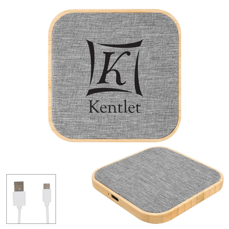 Bamboo & Rpet Fabric Wireless Charger view 2