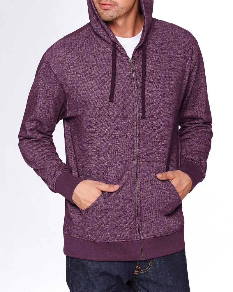 NEXT LEVEL APPAREL Adult Pacifica Denim Fleece Full-Zip Hooded Sweatshirt view 4