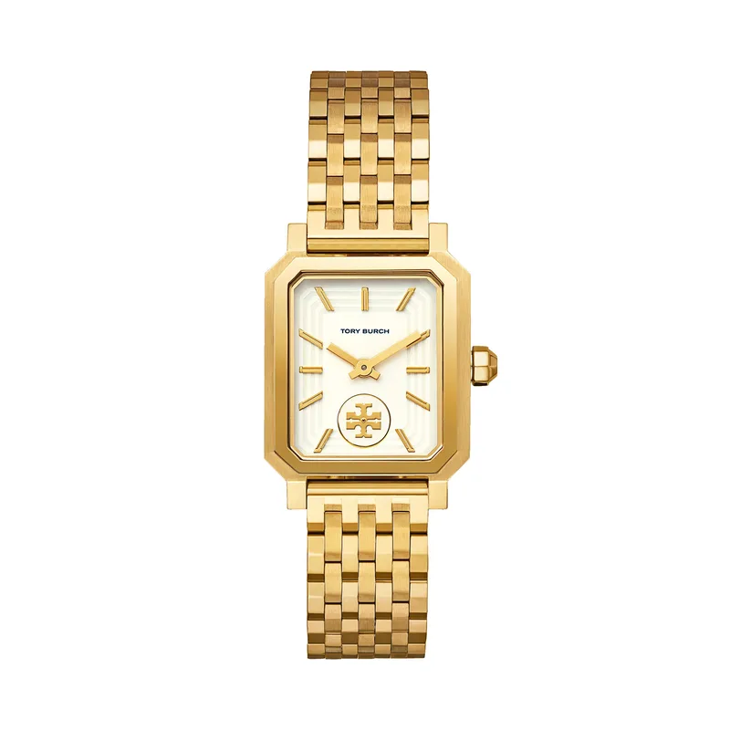Tory Burch Ladies Robinson Gold-Tone Stainless Steel Watch w/Cream Dial