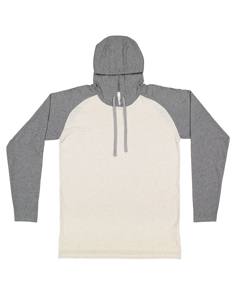 LAT Men's Hooded Raglan Long Sleeve Fine Jersey T-Shirt view 4