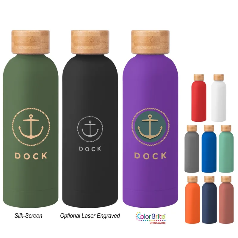 17 Oz. Blair Recycled Stainless Steel Bottle With Bamboo Lid view 2