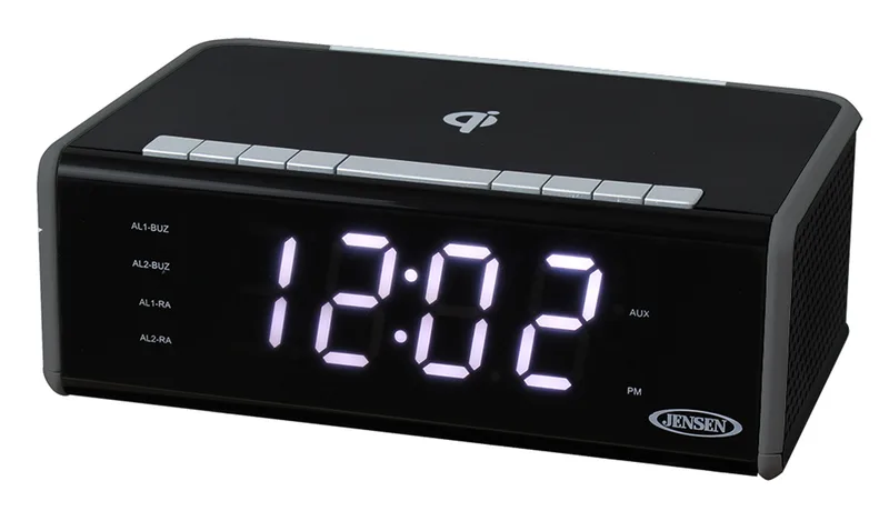Jensen Audio Clock Radio w/Qi Charging