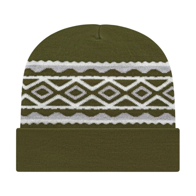 Diamond Pattern Knit Cap with Cuff view 4