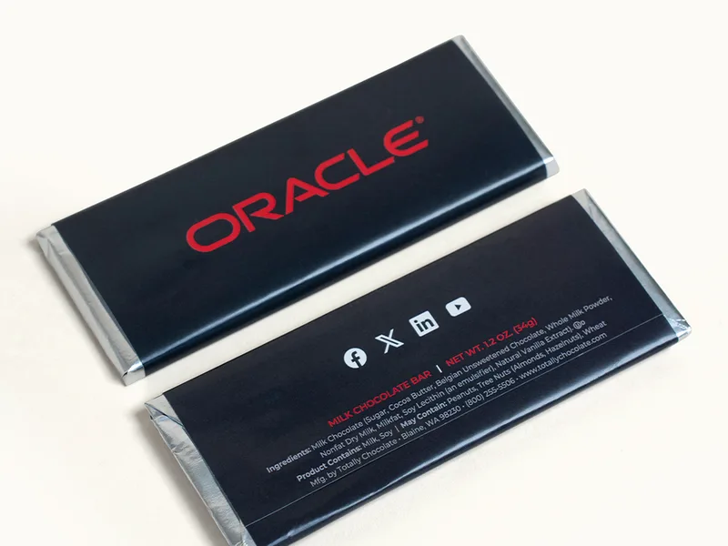 2"x 5" Brand Impact Custom Chocolate Wrapper Bar (Extra Thick) view 2